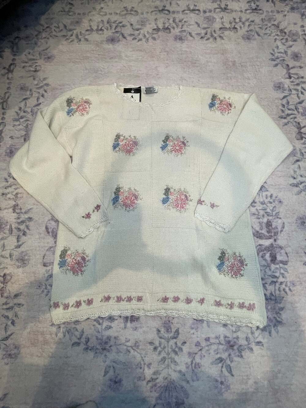 granny core embroidered sweater